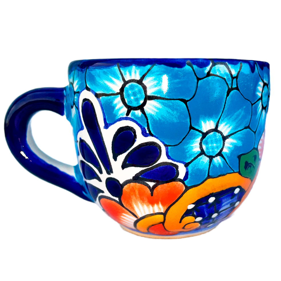 Baby blue flower coffee cups