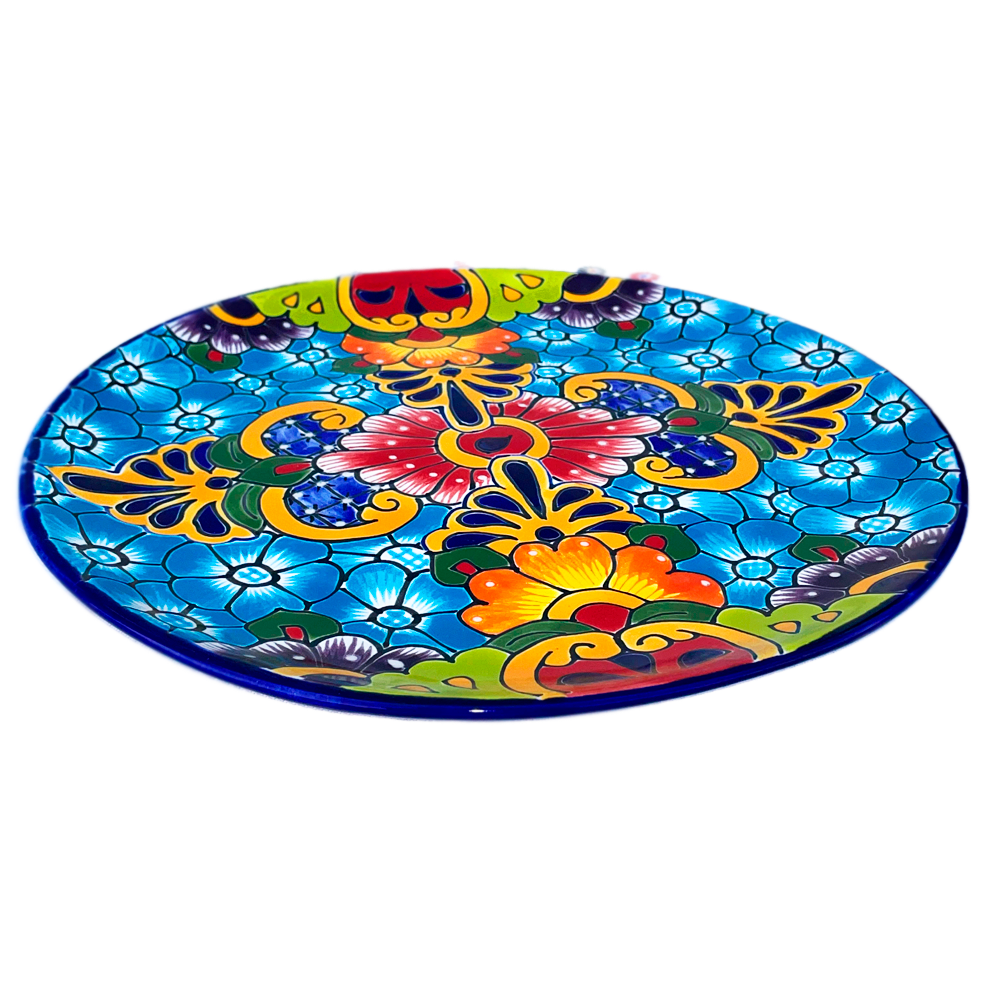Baby blue flower large plate