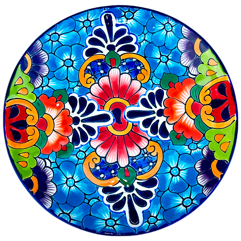 Baby blue flower medium plate