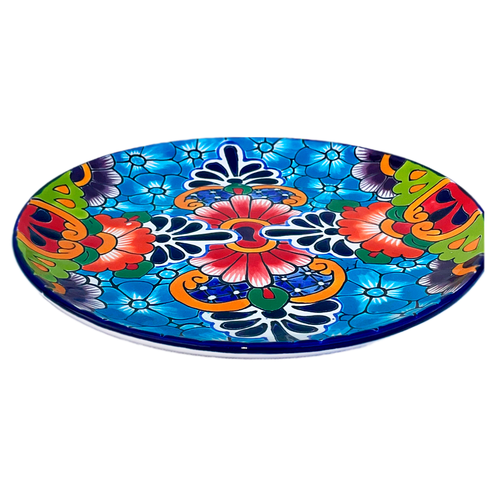 Baby blue flower medium plate