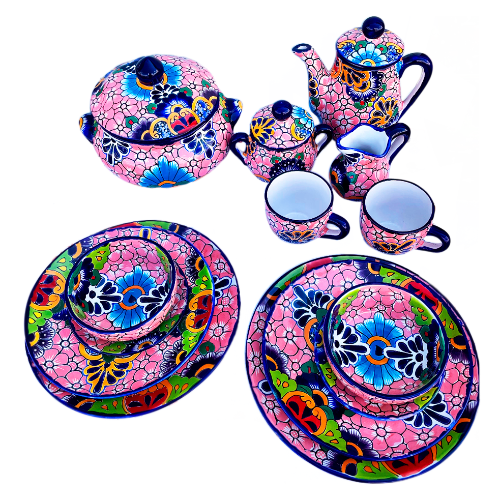 Pink flowered small plate