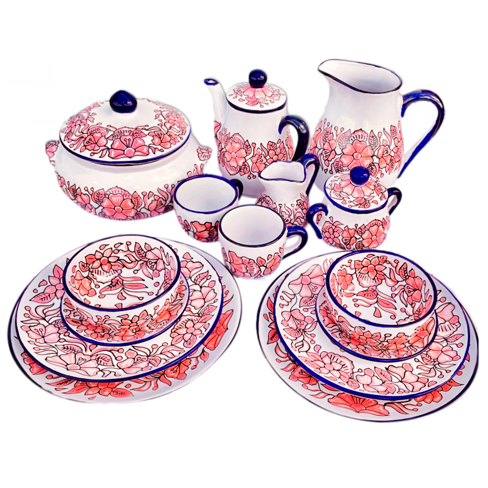 Pink and white coffee cup