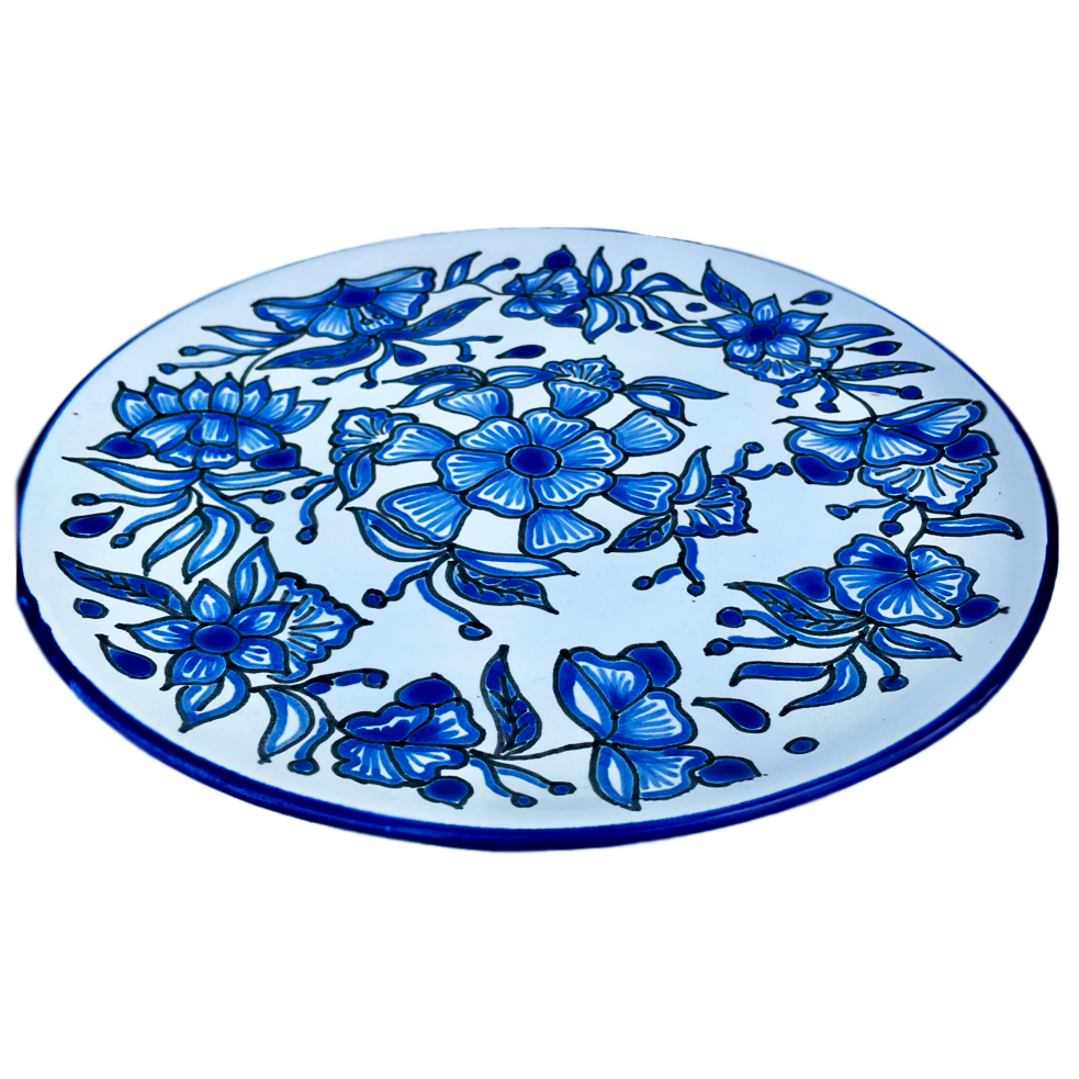 Blue and white large plate