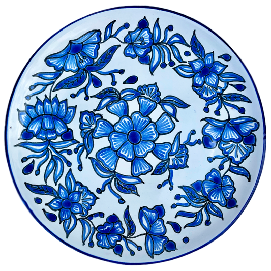 Blue and white large plate
