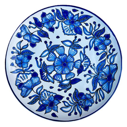 Blue and white medium plate