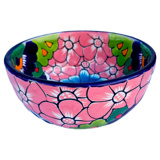 Pink flowered bowl
