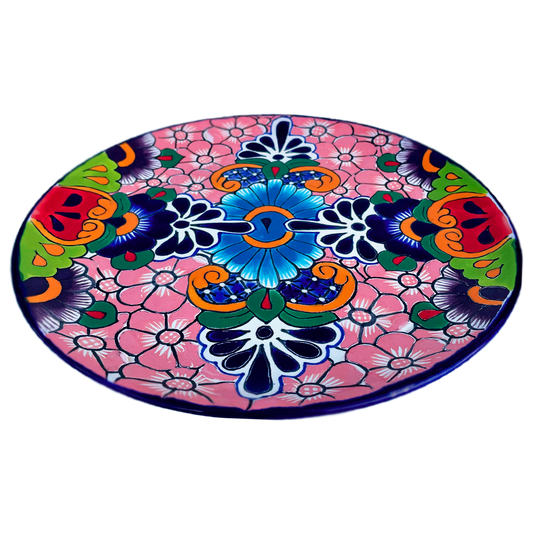 Pink flowered large plate