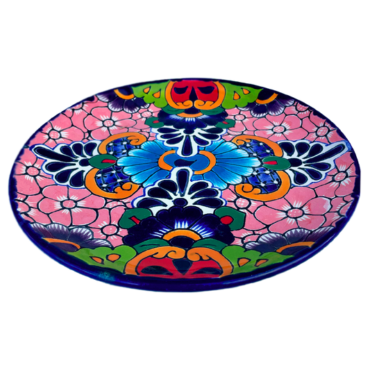 Pink flowered medium plate