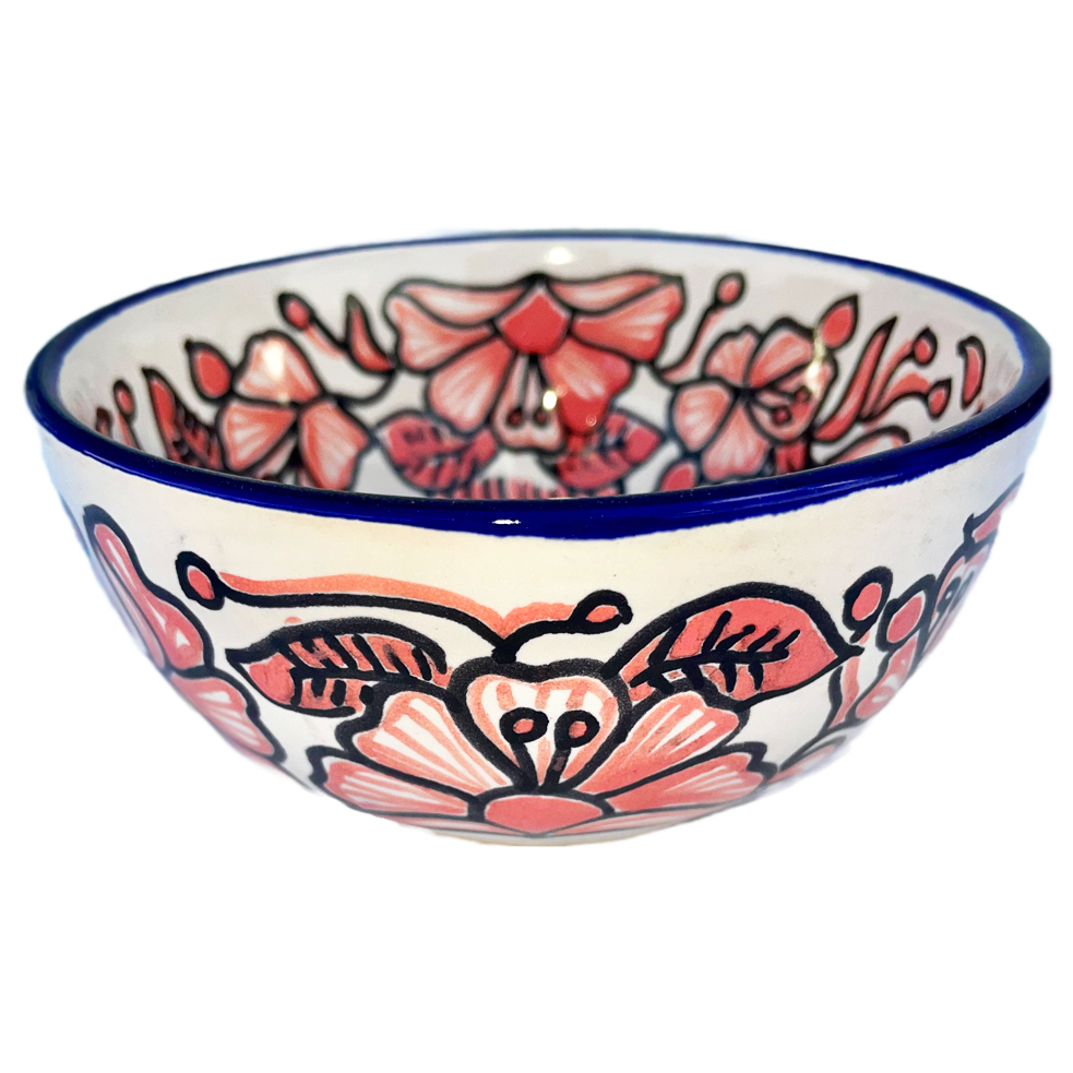 Pink and white bowl