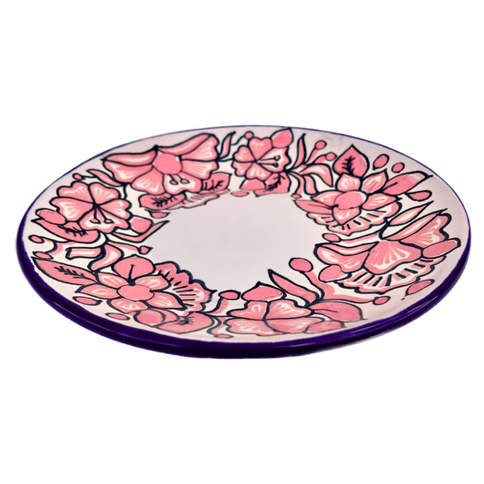 Pink and white small plate