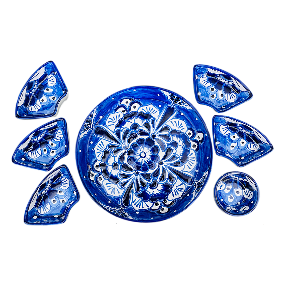 Snack plate set Amor mío mexican handcrafts